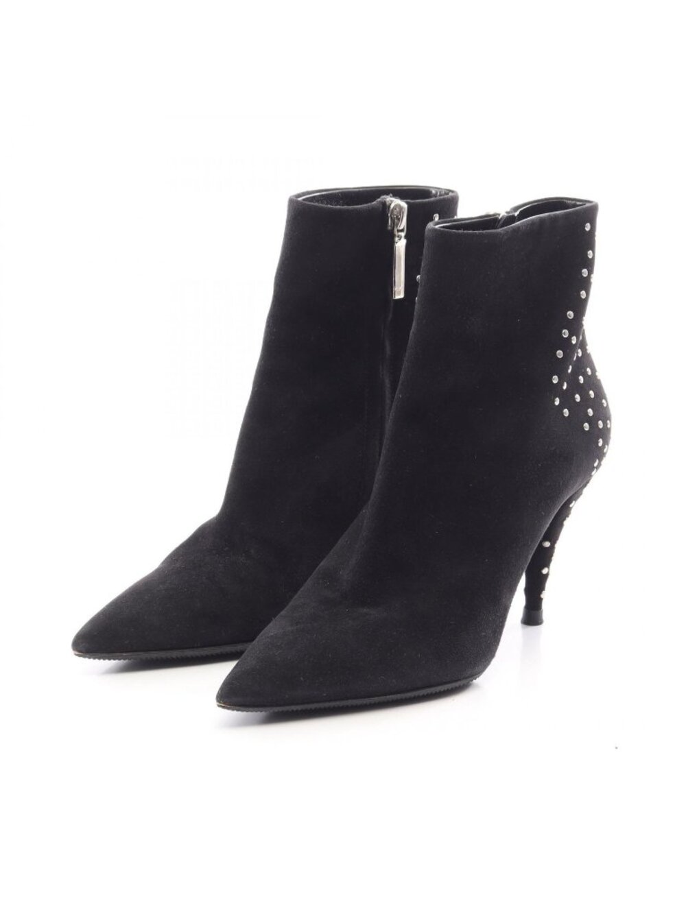 Saint Laurent Paris Boots Studded Ankle Suede Shoes